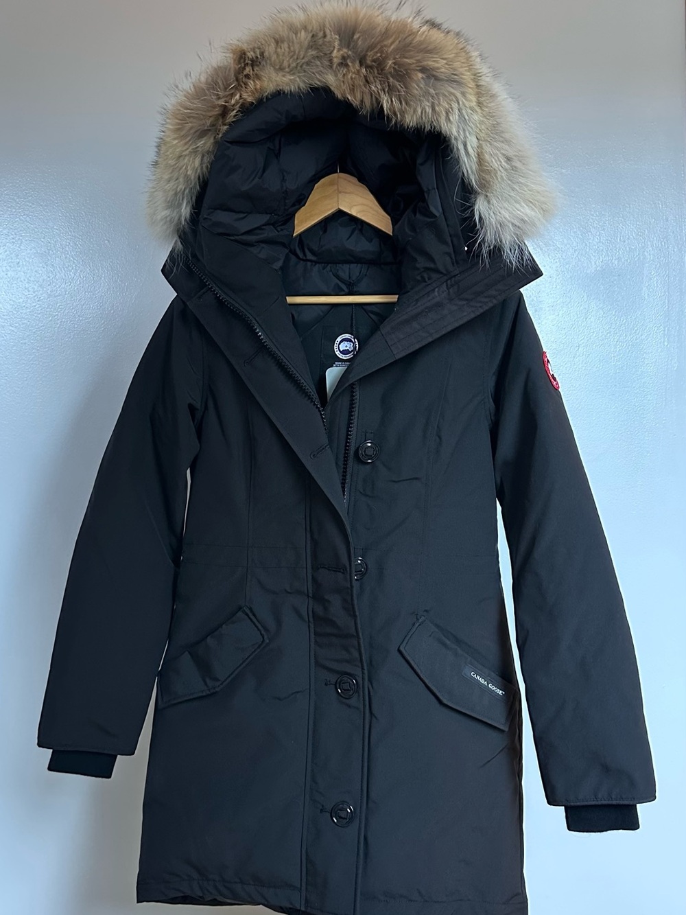 NWT Canada Goose Black Rossclair Parka Women’s with Fur-Trim Hood